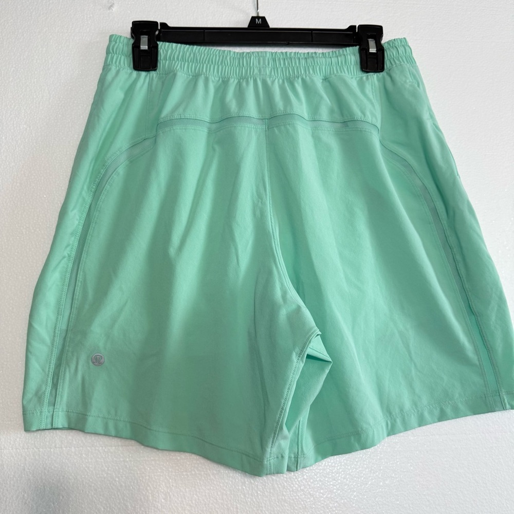 Lululemon Pace Breaker Running Workout Lined Shorts Green Mint Men Size M